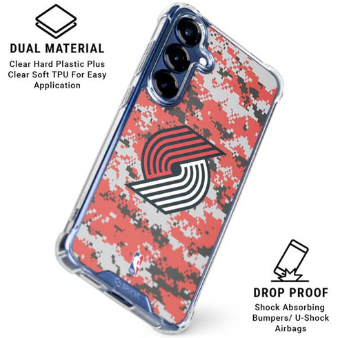 NBA Portland Trail Blazers Digi Camo Galaxy S25 Clear Case
